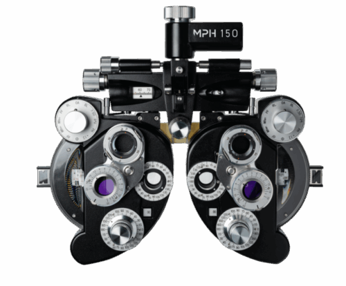 Black manual refractor (code - MPH15001 w minus cylinders | MPH15002 w plus cylinders)
